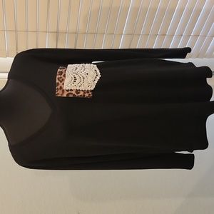Vneck black long sleeve shirt